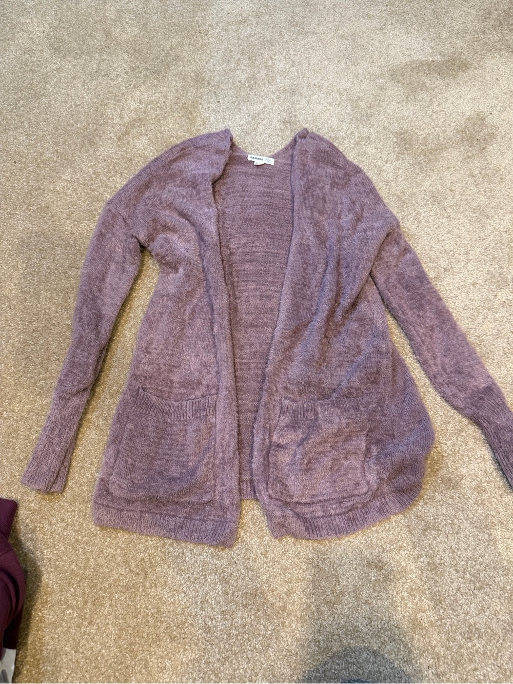 Garage Open-Front Mauve Knit Cardigan Size XS